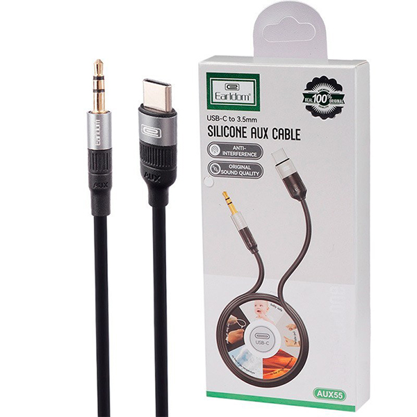 تصویر  کابل تبدیل USB-C به AUX ارلدام مدل AUX55 طول 1 متر