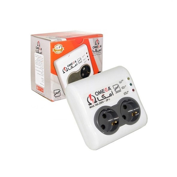 تصویر محافظ برق دو خانه امگا مدل P2100