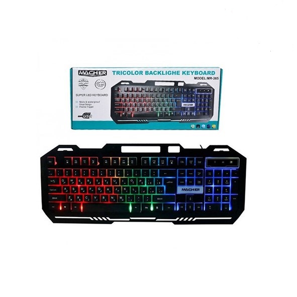 تصویر کیبورد گیمینگ سیم دار مچر MACHER-MR365 RGB