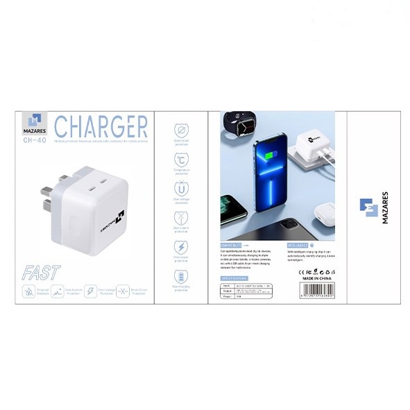 تصویر کلگي شارژ دو پورت مازارس MAZARES-CH-40